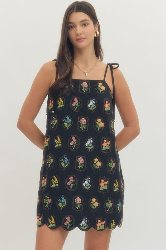 Garden Muse Embroidered Dress - Torque Fashion