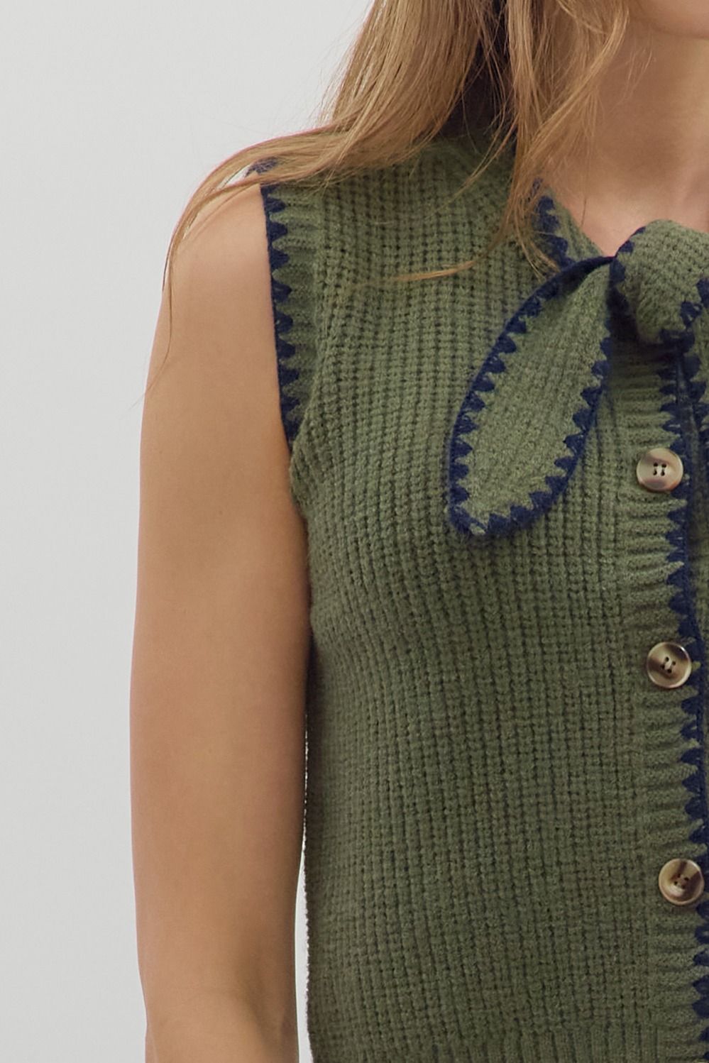 Knots & Needles Top - OLIVE