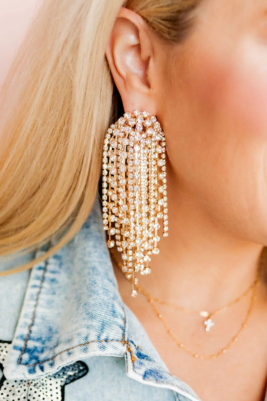 Silver Grayson earrings by Linny Co featuring sleek, modern metal design with a polished finish.