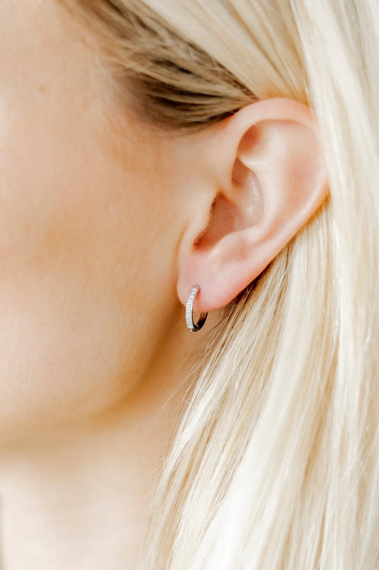Huggie Earrings - Silver Scarlett Hoop