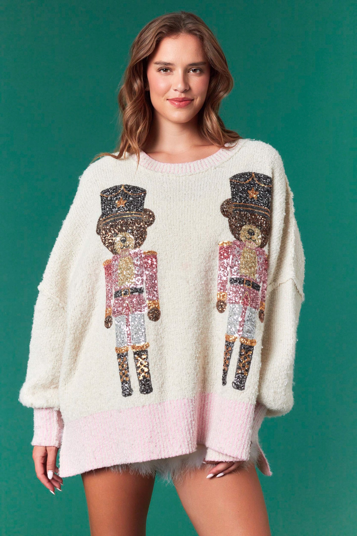 Bear-y Merry Christmas Sweater - PINK