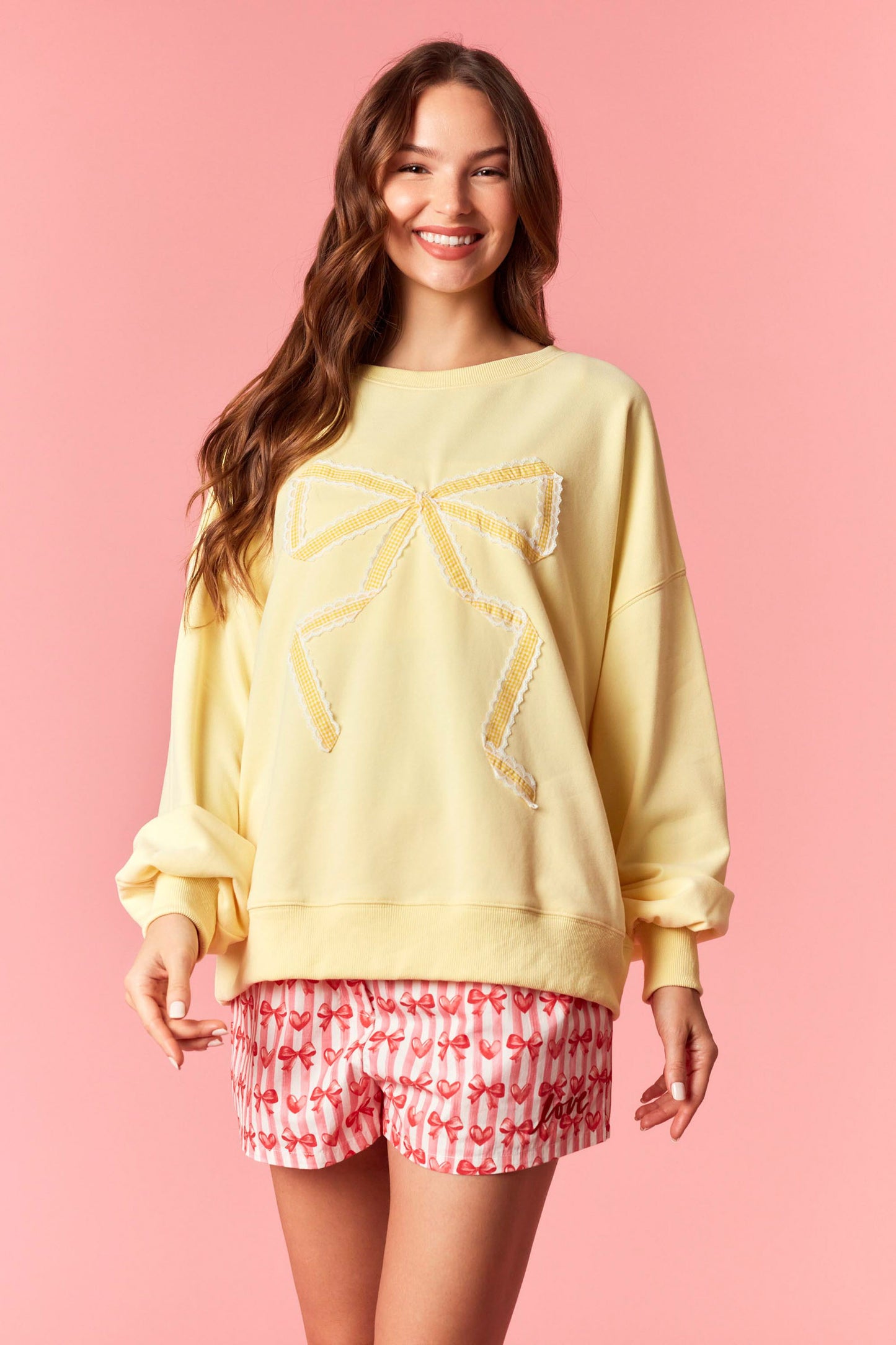 Darling Detail Gingham Sweatshirt