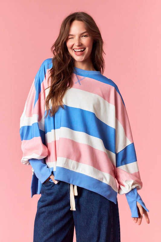 Color Pop Crew Neck Top