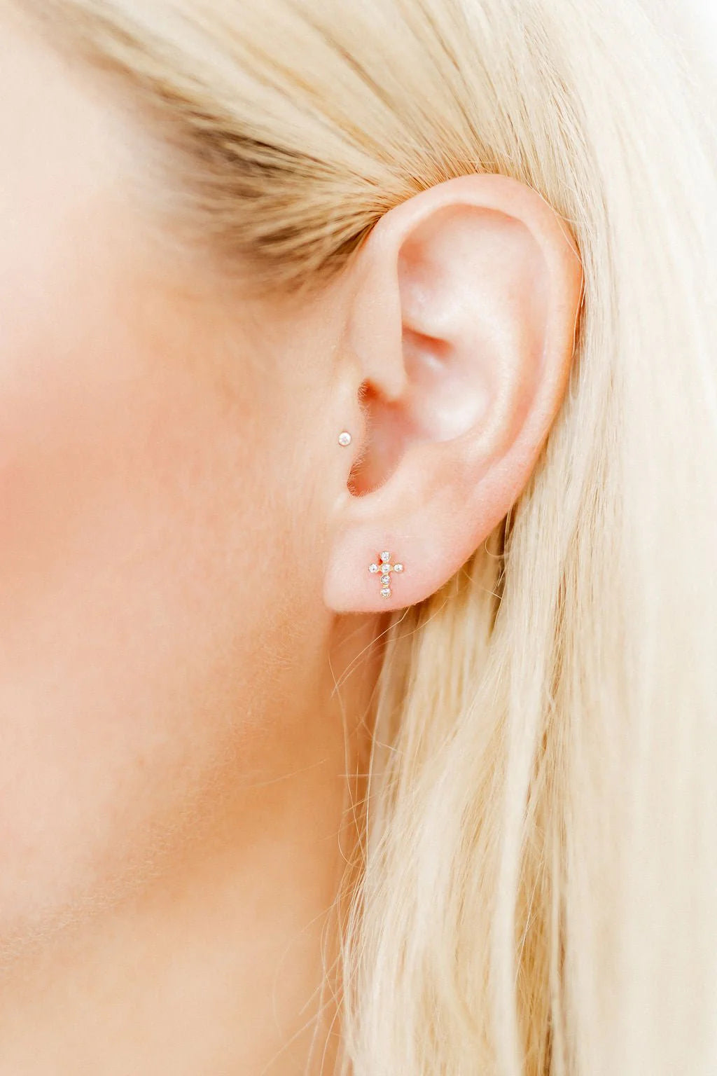Clara Cross Studs - Screwback Earrings