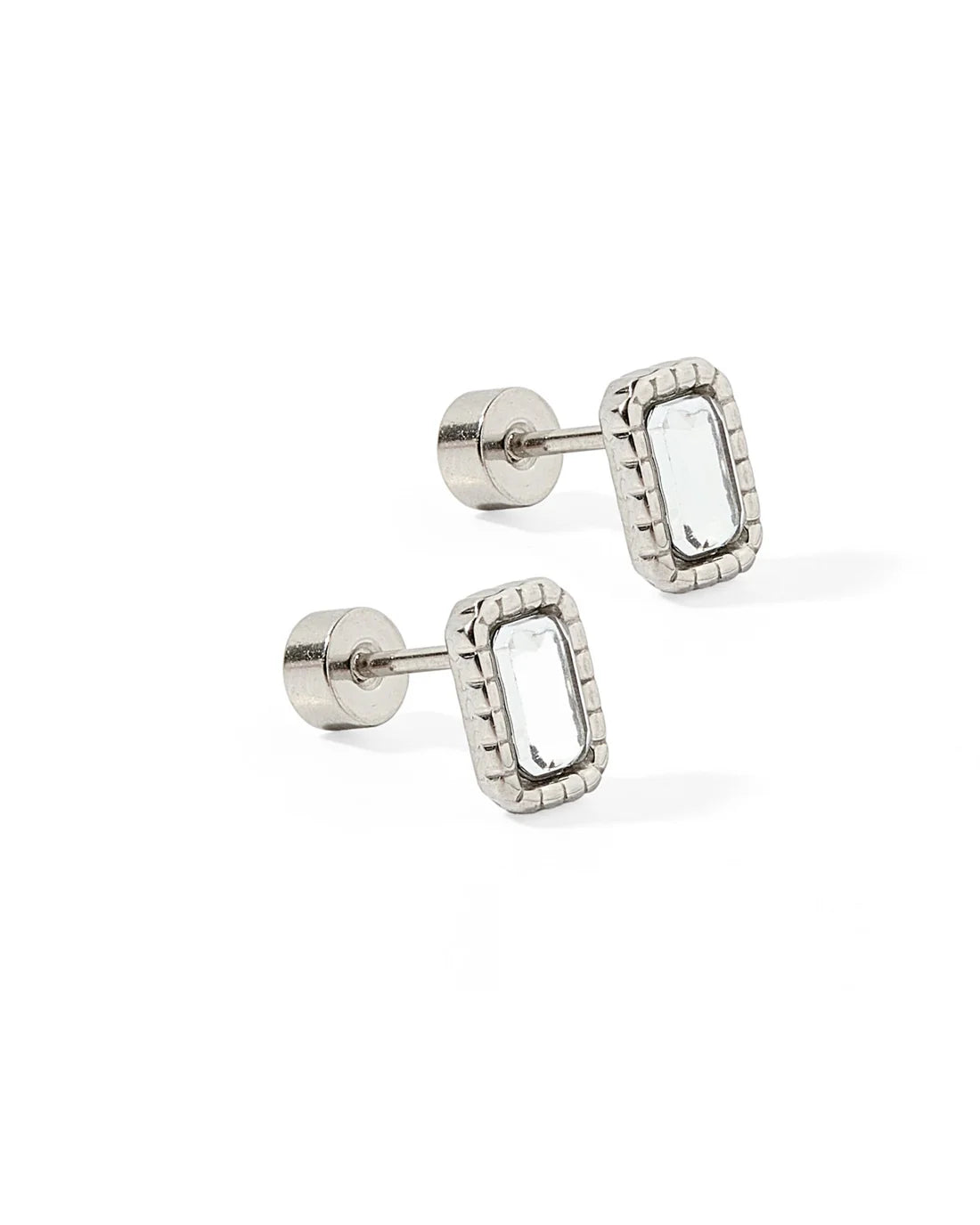 Madison Silver Studs - Screwback Earrings