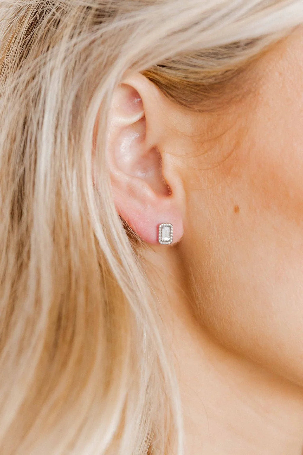 Madison Silver Studs - Screwback Earrings