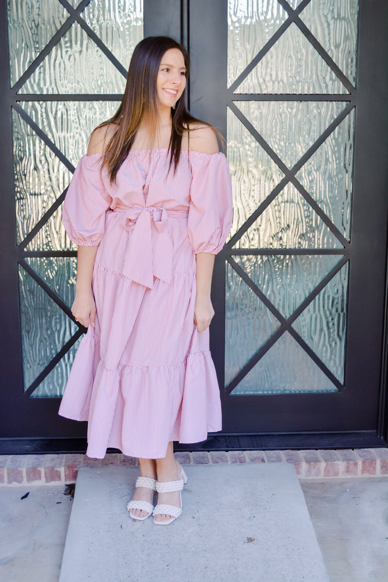 Boats in Barcelona Midi Dress