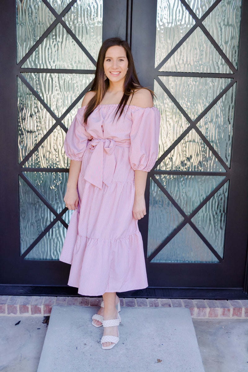 Boats in Barcelona Midi Dress